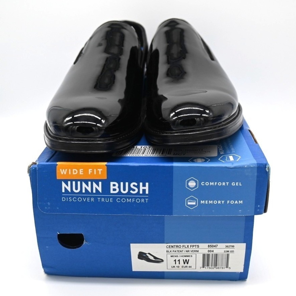 Nunn Bush Centro Formal Flex Men's Shoes Black US 11 WIDE Slip On Comfort Foam